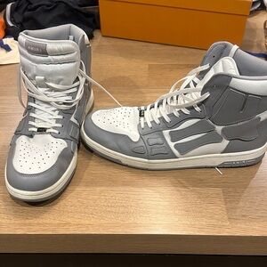 AMIRI Two-Tone Gray and White Sneakers